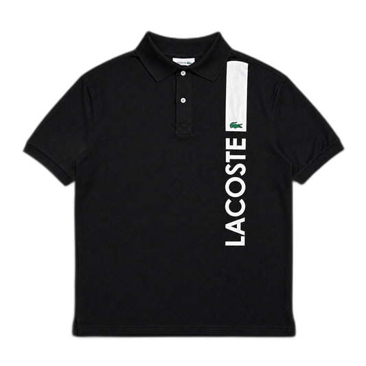 Chomba Lacoste Negra y Blanca
