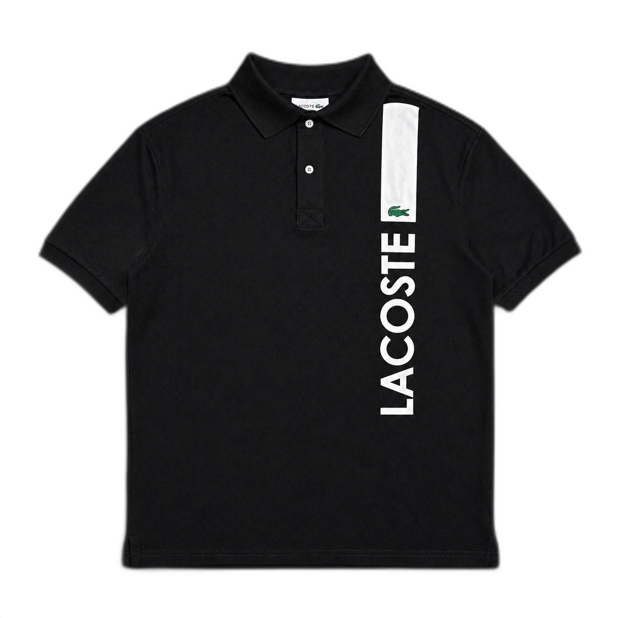 Chomba Lacoste Negra y Blanca