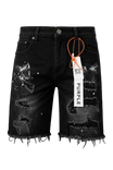 Bermuda Denim Negra con Manchas