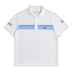 Chomba Lacoste Blanca y Celeste