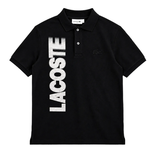 Chomba Lacoste Negra Vertical