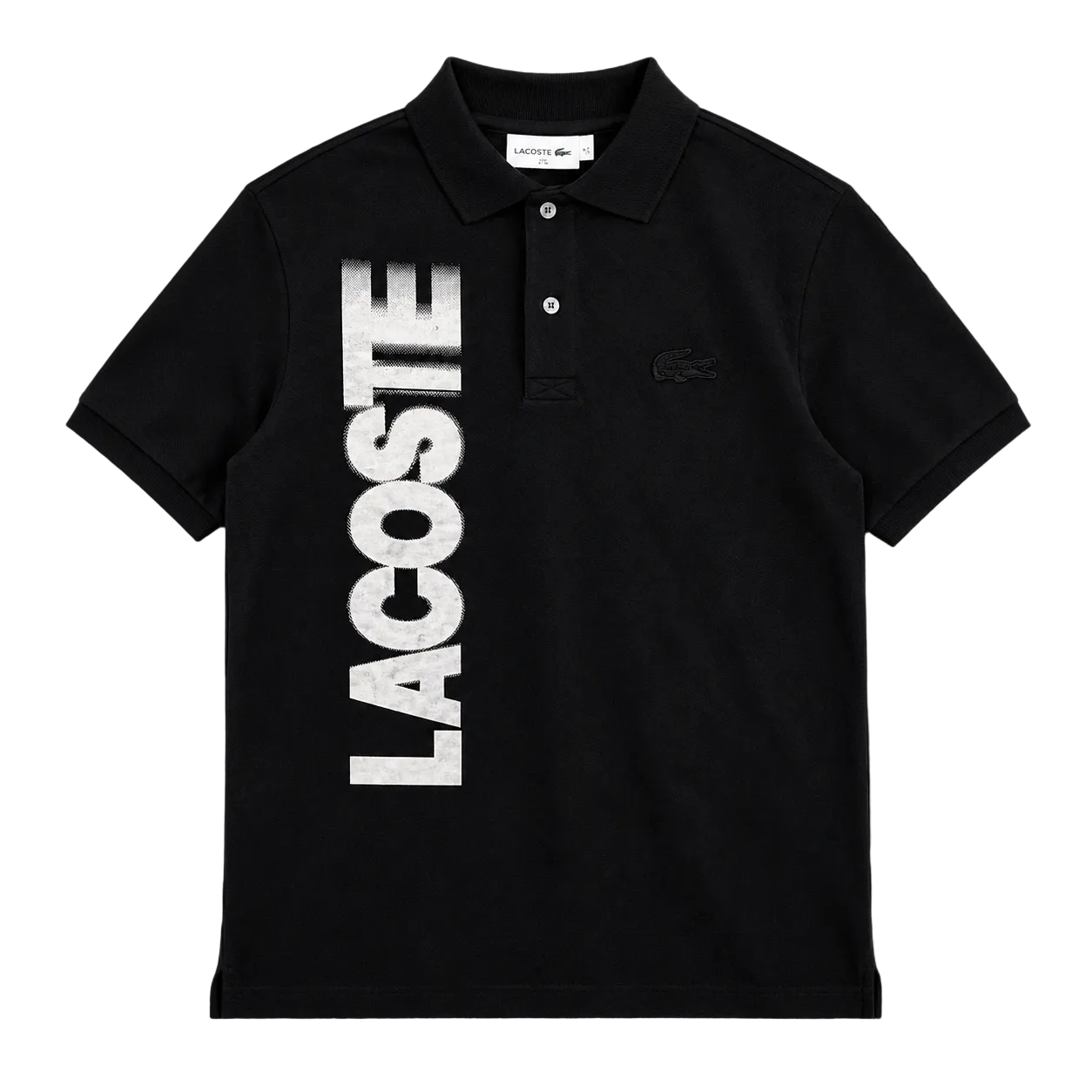Chomba Lacoste Negra Vertical