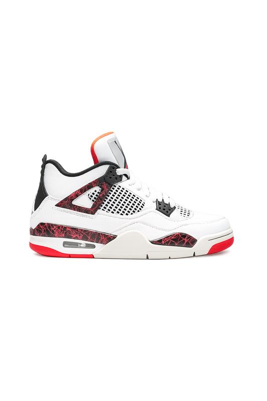 Jordan 4 Retro White/Black Red Splatter