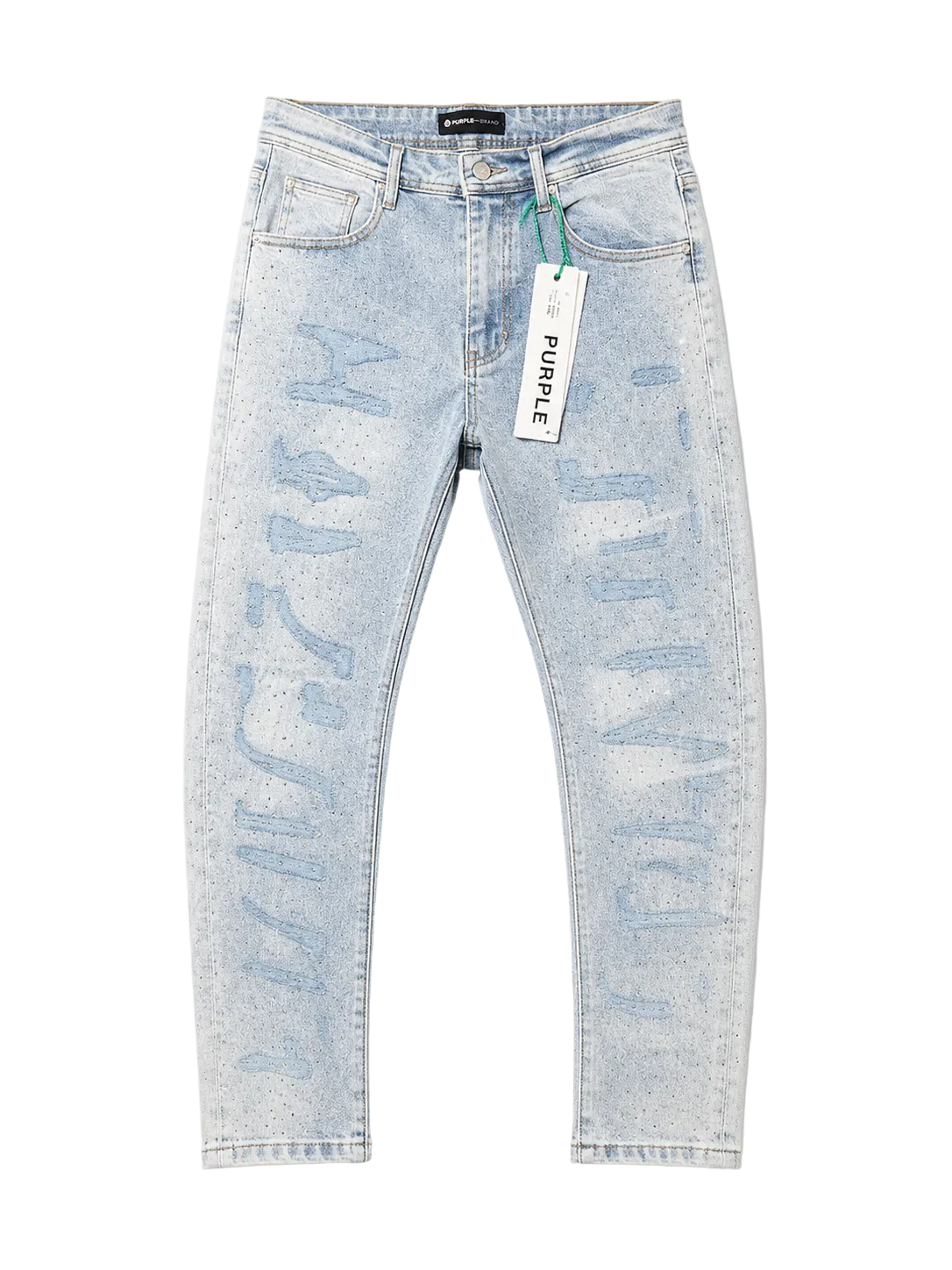 Jean Purple Ice Lettering