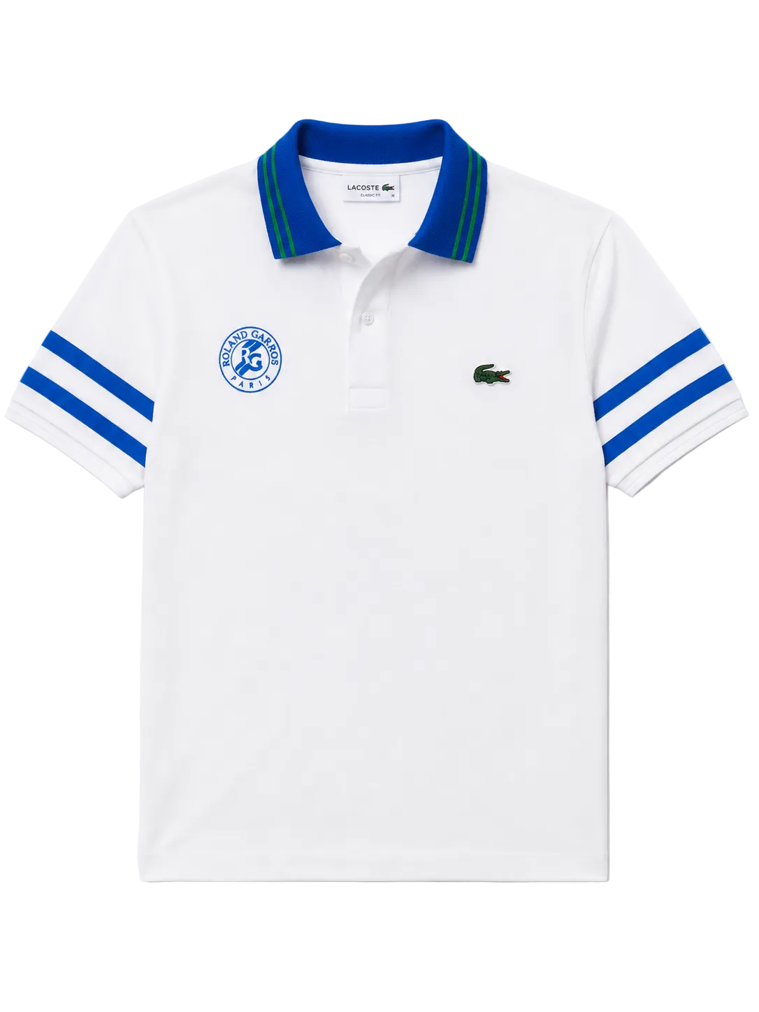 Chomba Lacoste Roland Garros Blanca & Azul